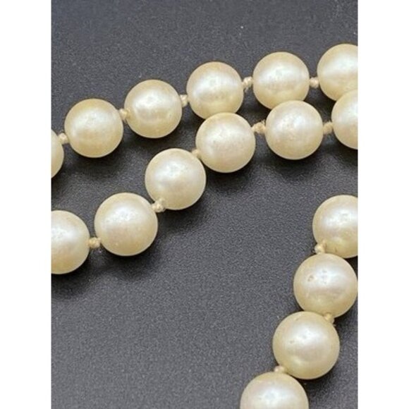 VTG Carolee Double Strand Faux Pearl Necklace 16" Knotted Glass 8mm Beads LOOK - Picture 12 of 16